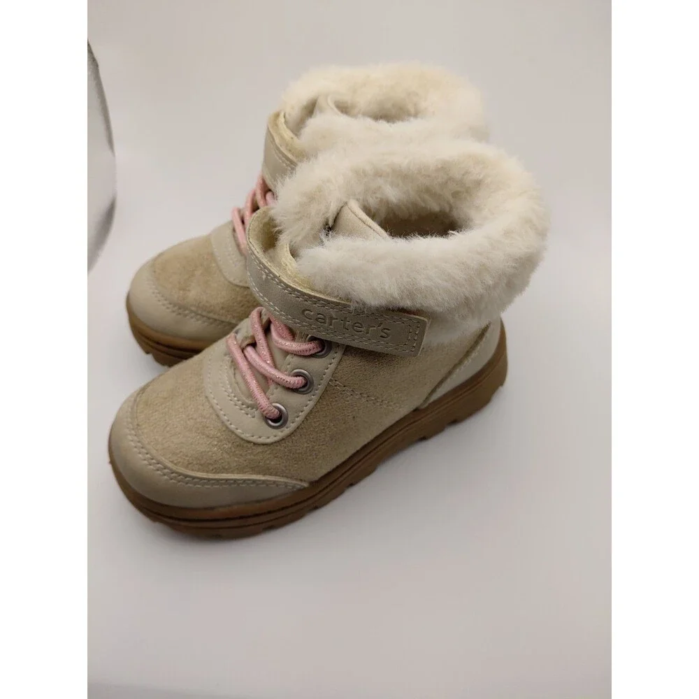 Carters Toddler Girls Sarang Fashion Boots Sneakers Comfy Shoes Gold Pink Size 7
